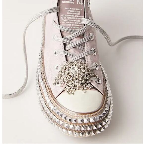 NEW Nan-Ku Couture Free People Cruise Studded Mellow Mauve Pink High Top Sneaker - Picture 4 of 11